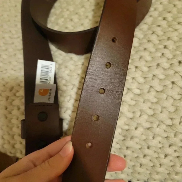 Carhartt Journeyman Belt Brown Cowhide Leather Size 46 Mens - Picture 5 of 8